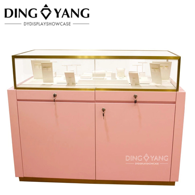 Mode Schöne rosa Holz Schmuck Showroom Schalter mit Schließschrank