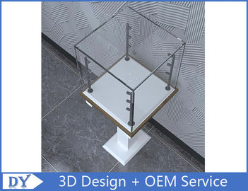 3D-Design Moderne Holz gehärtetes Glas Schmuck Display Case Für Einkaufszentrum