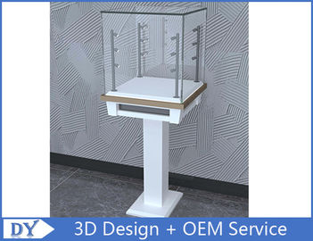 3D-Design Moderne Holz gehärtetes Glas Schmuck Display Case Für Einkaufszentrum