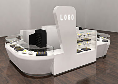 Kurve Weißbeschichtung Kiosk Schmuck Display Showcase Professionelles 3D-Design