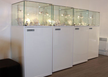 Material Holz-Weißbeleuchtung Einzelhandel Glas-Display-Kisten / Museum Glas-Kisten