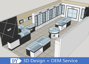 OEM 3D-Design-Shop Schmuck Display Cases Holz glänzend Weiß / Schwarz