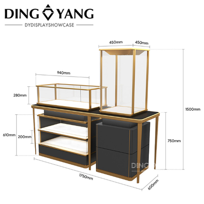 Moderne Mode Luxus Schmuckvitrine, Glasschmuckvitrine Möbel keine Installation
