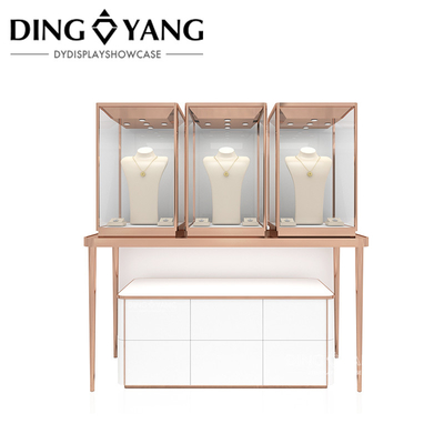 High-End Custom Made Tabletop Schmuck Display Case, gute Qualität Schmuck Schaufenster, bieten den gesamten Laden 3D-Design-Service
