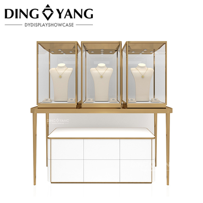 Rundes Holzglas-Showcase für Schmuck, High-End-Schmuck-Showcase Anpassung Fabrik exquisite Qualität und guter Preis