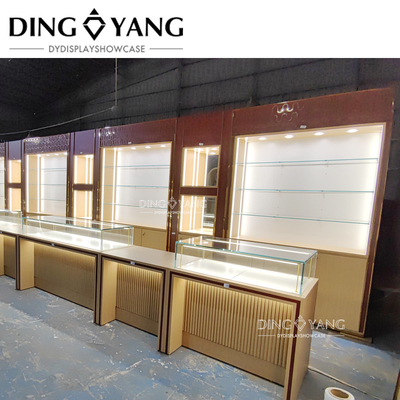 High-End Holz Glas Schmuck Display Case Großhandel, bieten Whole Store Schmuck Vitrinen 3D-Design-Service